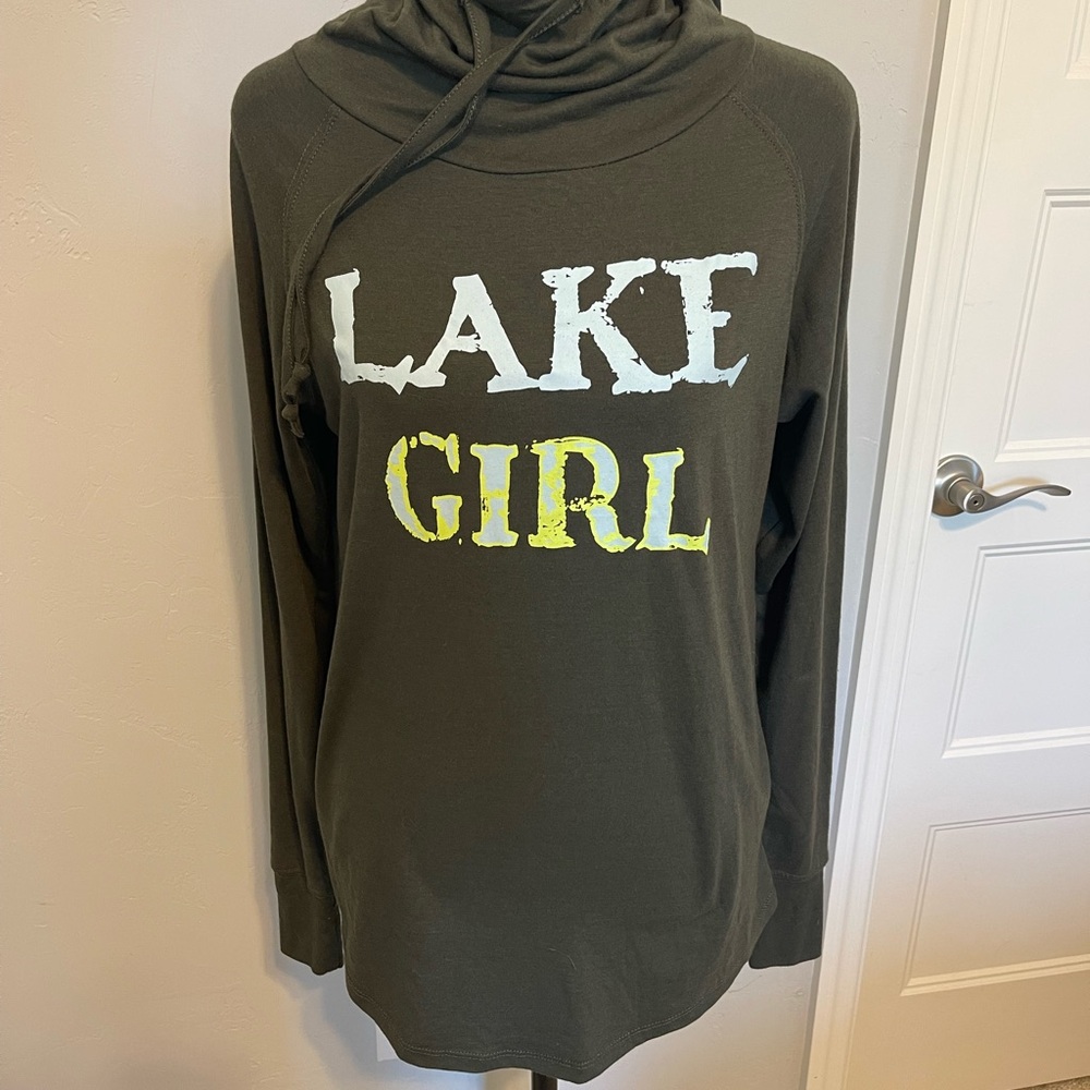 Fun Lake Girl long sleeve tee with hood